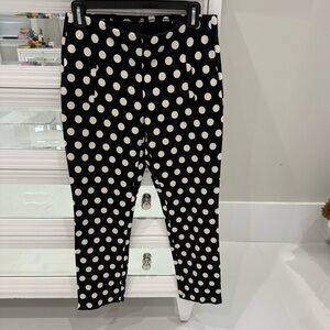 Chico's Black and White Polka Dot Trousers